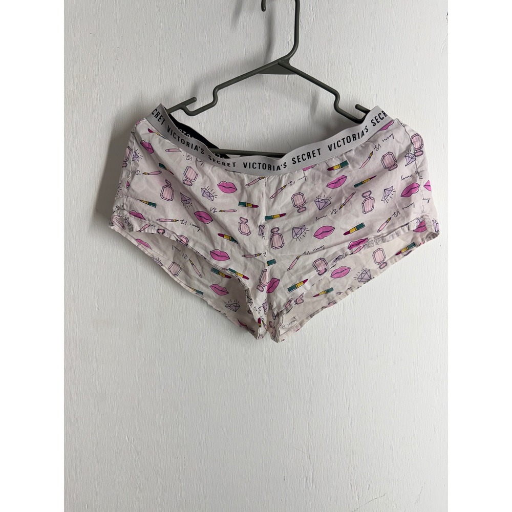 Victoria's Secret Pink Lips Diamond Pajama Shorts Logo Waistband XS